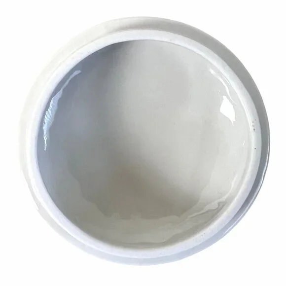 Gibson Canister with Lid White Embossed Ceramic Grape Vine Design 6.5" H VGUC - Picture 9 of 12